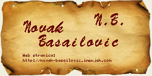 Novak Basailović vizit kartica